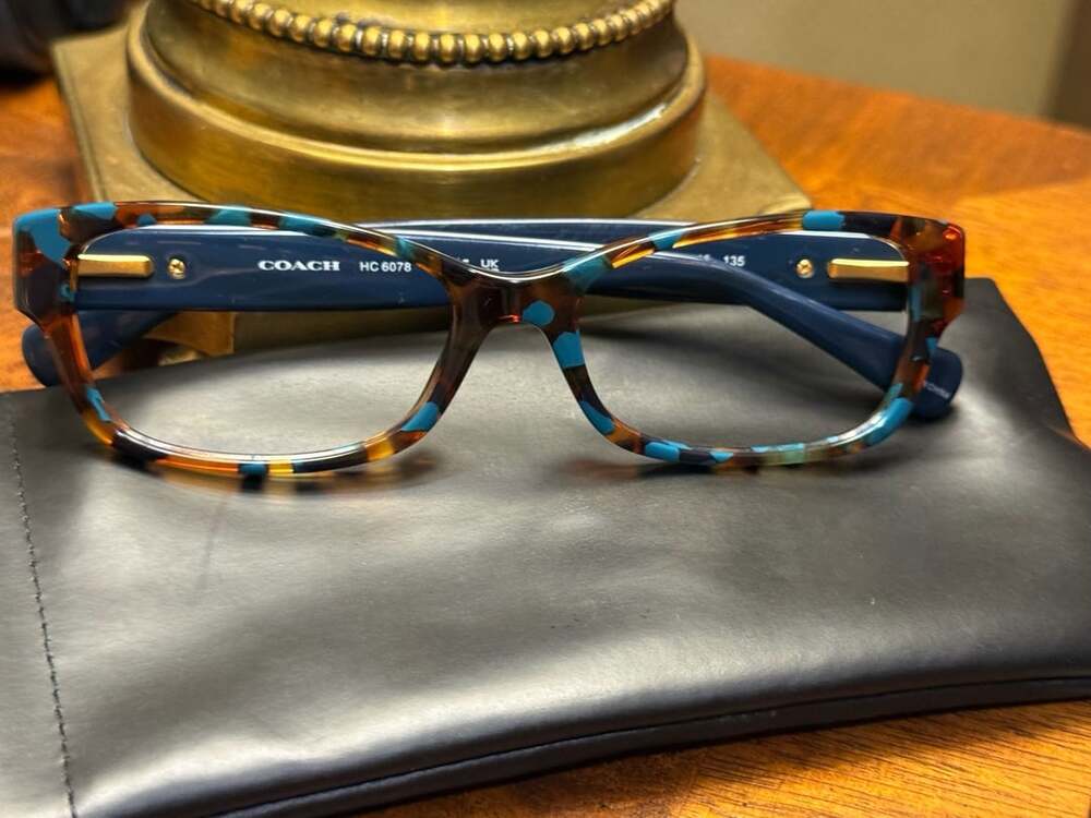 Coach HC 6078 Eyeglasses Teal Confetti Tortoise Frame 52-16-135